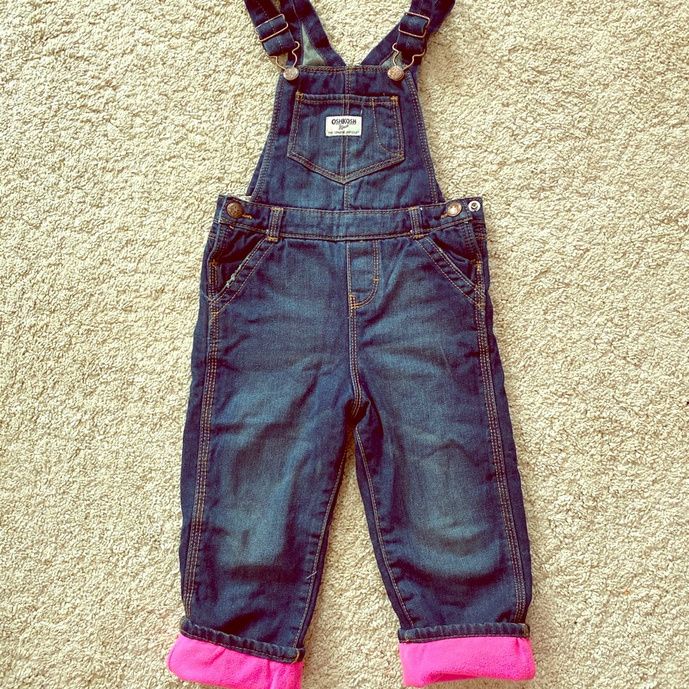 OshKosh Toddler Girl’s Fleece Lined Overalls